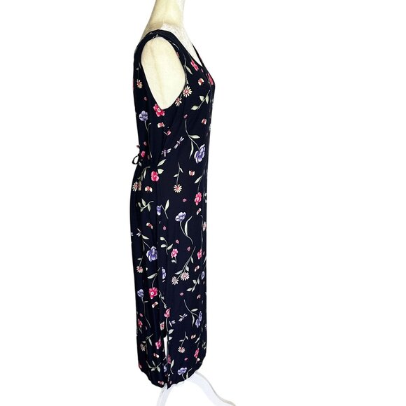 Kathie Lee Floral Sheath Dress Womens 10 Y2K Cottagecore Summer Maxi - Picture 3 of 10
